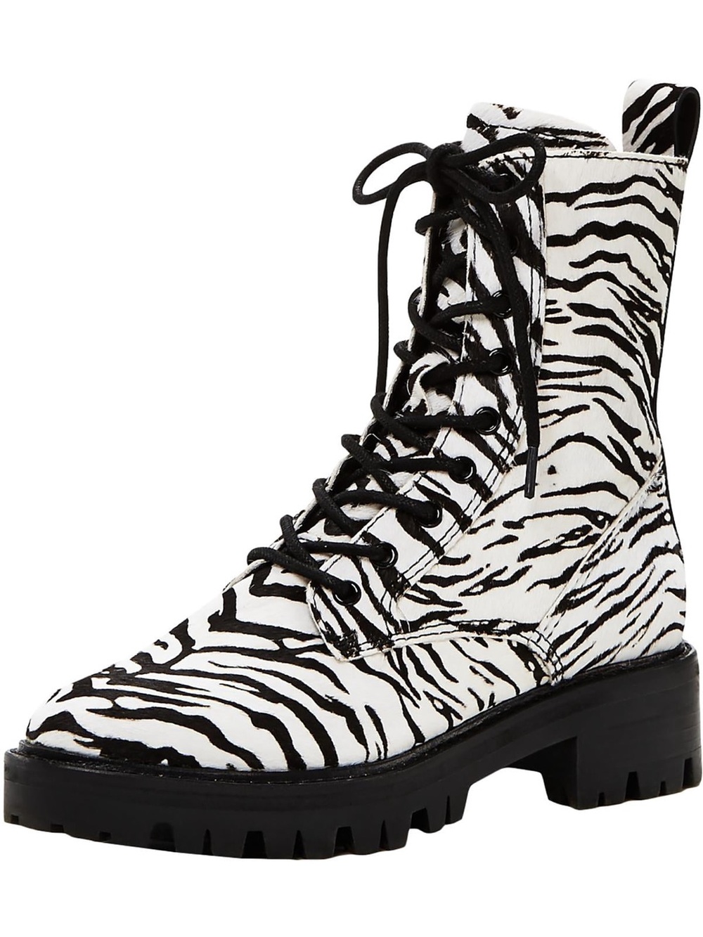 Dolce Vita Womens Gregor Calf Hair Mid Calf Lace-Up Boot